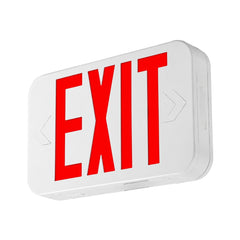 LED Exit Sign with Emergency Battery Backup, Red/Green Letters, Hardwired 120-277V AC, 90-Minute Backup, Double-Face Commercial Exit Light, Wall/Ceiling/Side Mount, UL 924 Listed
