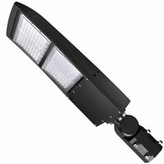 200W/240W/300W Selectable LED Parking Lot Light, Up to 42,000 Lumens, 5000K Daylight, Type III/Type V Distribution, 120-277V, 1,000W Metal Halide Equivalent, 0-10V Dimmable, IP65 Waterproof, Bronze Housing, UL & DLC Certified, 5-Year Warranty