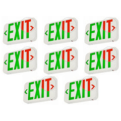 LED Exit Sign with Emergency Battery Backup, Red/Green Letters, Hardwired 120-277V AC, 90-Minute Backup, Double-Face Commercial Exit Light, Wall/Ceiling/Side Mount, UL 924 Listed