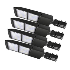 200W/240W/300W Selectable LED Parking Lot Light, Up to 42,000 Lumens, 5000K Daylight, Type III/Type V Distribution, 120-277V, 1,000W Metal Halide Equivalent, 0-10V Dimmable, IP65 Waterproof, Bronze Housing, UL & DLC Certified, 5-Year Warranty