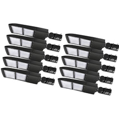 200W/240W/300W Selectable LED Parking Lot Light, Up to 42,000 Lumens, 5000K Daylight, Type III/Type V Distribution, 120-277V, 1,000W Metal Halide Equivalent, 0-10V Dimmable, IP65 Waterproof, Bronze Housing, UL & DLC Certified, 5-Year Warranty