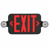 Black LED Exit Sign with Emergency Lights & Battery Backup, 120/277V AC, UL Listed, Commercial Emergency Exit Light Combo for Business & Building Safety