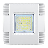 150W LED Gas Station Canopy Light, 400W Metal Halide Equivalent, 20,100 Lumens, 5700K Daylight, 120-277V AC, IP65 Waterproof, UL & DLC Listed, Energy-Efficient Commercial Outdoor Canopy Fixture, White Housing, 5-Year Warranty