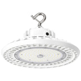 Sensor Ready 200W UFO LED High Bay Light, 650W Metal Halide Equivalent, Up to 36,000 Lumens, 180 lm/W, 3CCT Selectable 4000K/5000K/5700K, 120-277V, 0-10V Dimmable, 120° Beam, White Housing, ETL & DLC Listed