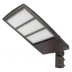 450W LED Shoebox Parking Lot Light, 58,500 Lumens, 1,500W Metal Halide Equivalent, 3000K/4000K/5000K CCT Selectable, Type III Distribution, 100-277V AC, 0-10V Dimmable, Bronze Housing, Slipfitter Mount, IP65, UL & DLC Certified