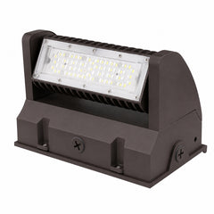 40W Rotatable LED Wall Pack Light, 5,400 Lumens, 200W Metal Halide Equivalent, 350° Adjustable Optics, 120-277V, DLC Premium, 5-Year Warranty