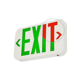 LED Exit Sign with Emergency Battery Backup, Red/Green Letters, Hardwired 120-277V AC, 90-Minute Backup, Double-Face Commercial Exit Light, Wall/Ceiling/Side Mount, UL 924 Listed