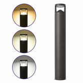 24W LED Bollard Light, 3,120 Lumens, 130 lm/W, 3CCT 3000K/4000K/5000K Selectable, 120-277V AC, 1-10V Dimmable, 42-Inch Round Outdoor Pathway & Landscape Light, Type V, Dark Bronze, IP65, UL/cUL & DLC Listed
