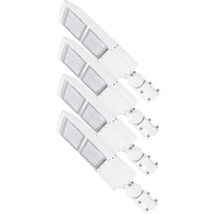 300W LED Parking Lot Light, 42,000 Lumens, 5000K Daylight, Type III/Type V Distribution, 120-277V, 1,000W Metal Halide Equivalent, Photocell Ready, 0-10V Dimmable, IP65 Waterproof, White Housing, UL & DLC Certified, 5-Year Warranty