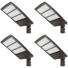 450W LED Shoebox Parking Lot Light, 58,500 Lumens, 1,500W Metal Halide Equivalent, 3000K/4000K/5000K CCT Selectable, Type III Distribution, 100-277V AC, 0-10V Dimmable, Bronze Housing, Slipfitter Mount, IP65, UL & DLC Certified