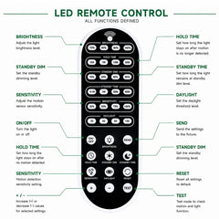 Remote Controller for HB01DMS Motion Sensor, Handheld Sensor Programming & Adjustment Remote for LED Linear High Bay Lights, Commercial & Industrial Lighting Accessory