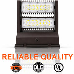120W Rotatable LED Wall Pack Light, 16,200 Lumens, 400W Metal Halide Equivalent, 350° Adjustable Optics, 120-277V, DLC Premium, 5-Year Warranty