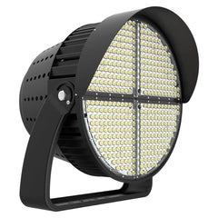 800W/1000W/1200W Wattage Selectable LED Stadium & Sport Light, Up to 180,000 Lumens, 150 lm/W, 5000K, 277-480V, 0-10V Dimmable, 30°/45°/60° Selectable Beam, Black Housing