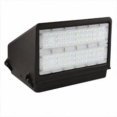 100W Full Cutoff LED Wall Pack Light, 14,000 Lumens, 400W Metal Halide Equivalent, 3000K/4000K/5000K CCT Selectable, Built-In Dusk-to-Dawn Photocell, 120-277V, DLC Premium, 5-Year Warranty