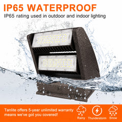 80W Rotatable LED Wall Pack Light, 10,800 Lumens, 250W Metal Halide Equivalent, 350° Adjustable Optics, 120-277V, DLC Premium, 5-Year Warranty