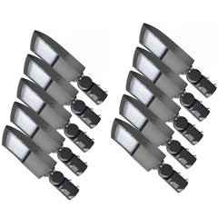 80W/100W/150W Selectable LED Parking Lot Light, Up to 21,000 Lumens, 5000K Daylight, Type III Distribution, 120-277V, 600W Metal Halide Equivalent, 0-10V Dimmable, IP65 Waterproof, Bronze Housing, UL & DLC Certified, 5-Year Warranty