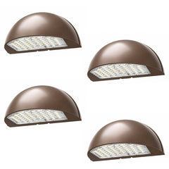 LED Half Moon Wall Pack Light, 3-Wattage Selectable (48W/64W/80W), Up to 10,800 Lumens, 3000K/4000K/5000K CCT Selectable, Up to 300W Metal Halide Equivalent, Built-In Dusk-to-Dawn Photocell, 120-347V, 5-Year Warranty