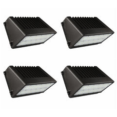 100W Full Cutoff LED Wall Pack Light, 14,000 Lumens, 400W Metal Halide Equivalent, 3000K/4000K/5000K CCT Selectable, Built-In Dusk-to-Dawn Photocell, 120-277V, DLC Premium, 5-Year Warranty