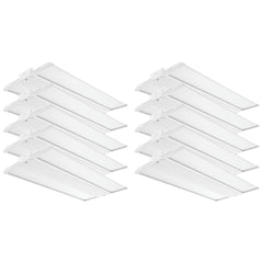 2FT LED Linear High Bay Light, 110W, 15,400 Lumens, 140 LPW, 5000K Daylight, 400W Metal Halide Equivalent, 0-10V Dimmable, 100-277V, Aircraft Hanging Cable, 50,000-Hour Lifespan, Commercial Warehouse & Industrial Lighting