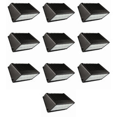 100W Full Cutoff LED Wall Pack Light, 14,000 Lumens, 400W Metal Halide Equivalent, 3000K/4000K/5000K CCT Selectable, Built-In Dusk-to-Dawn Photocell, 120-277V, DLC Premium, 5-Year Warranty
