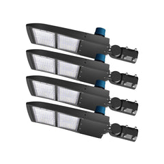 200W/240W/300W Selectable LED Parking Lot Light with Photocell, Up to 39,000 Lumens, 130 LM/W, 1,000W Metal Halide Equivalent, 100-277V, 0-10V Dimmable, Bronze Shoebox Area Light, Slipfitter/Arm Mount/Yoke Bracket, UL Listed