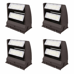 80W Rotatable LED Wall Pack Light, 10,800 Lumens, 250W Metal Halide Equivalent, 350° Adjustable Optics, 120-277V, DLC Premium, 5-Year Warranty