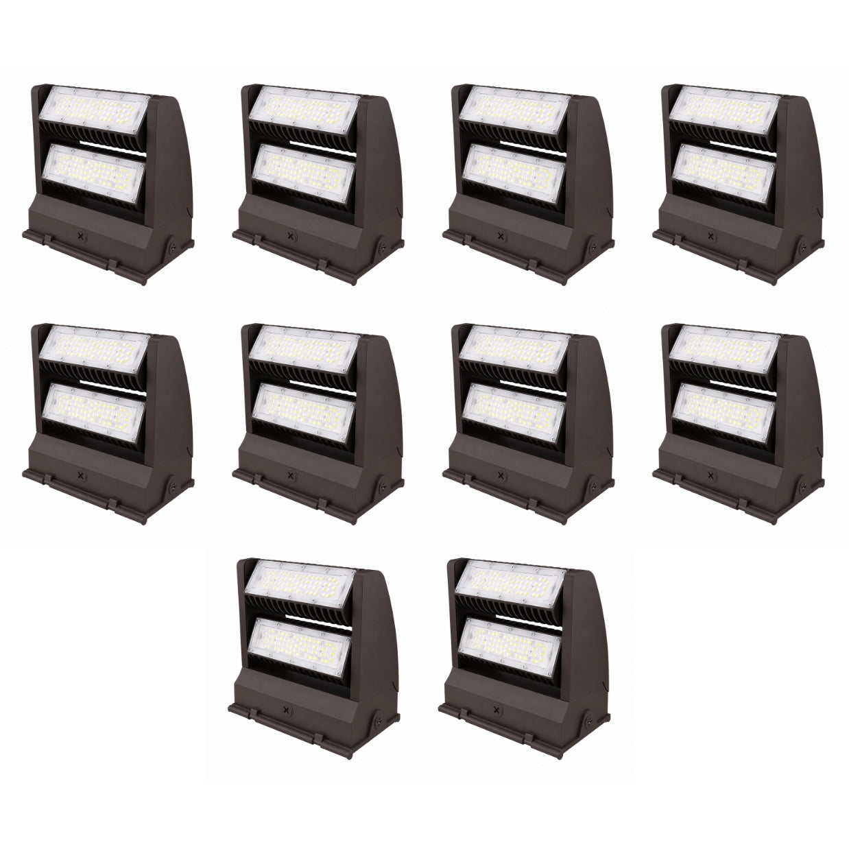 80W Rotatable LED Wall Pack Light, 10,800 Lumens, 250W Metal Halide Equivalent, 350° Adjustable Optics, 120-277V, DLC Premium, 5-Year Warranty