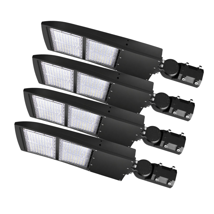 200W/240W/300W Selectable LED Parking Lot Light, Up to 42,000 Lumens, 5000K Daylight, Type III/Type V Distribution, 120-277V, 1,000W Metal Halide Equivalent, 0-10V Dimmable, IP65 Waterproof, Bronze Housing, UL & DLC Certified, 5-Year Warranty