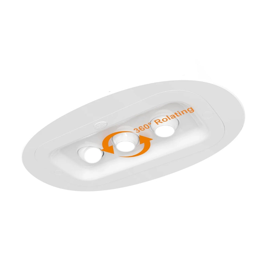 3W LED Emergency Ceiling Light, 350+ Lumens, 100-347V, 5000K, UL 924 Listed, 90-Minute Emergency Runtime, Self-Diagnostic, Recessed/Bracket Mount, White Housing