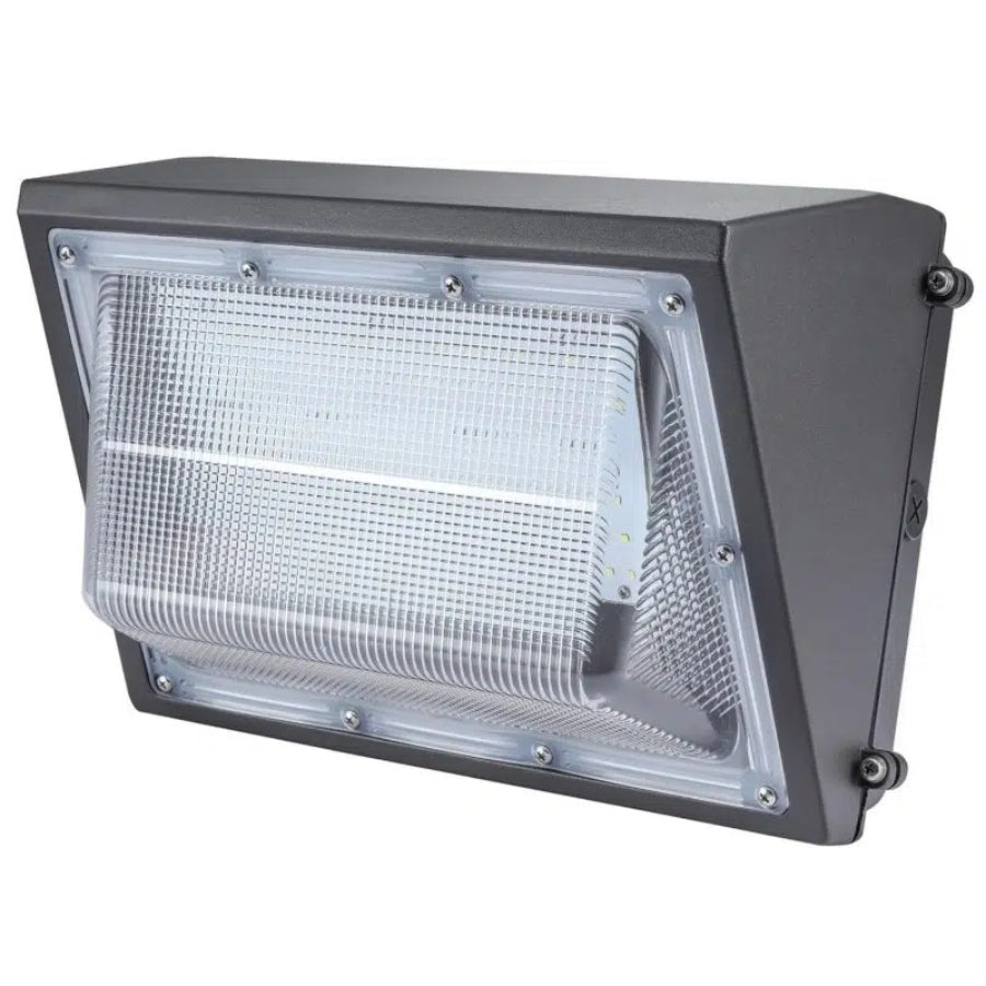 150W Semi-Cutoff LED Wall Pack Light, 19,500 Lumens, 400W Metal Halide Equivalent, 3000K/4000K/5000K CCT Selectable, Built-In Dusk-to-Dawn Photocell, 120-277V, 5-Year Warranty