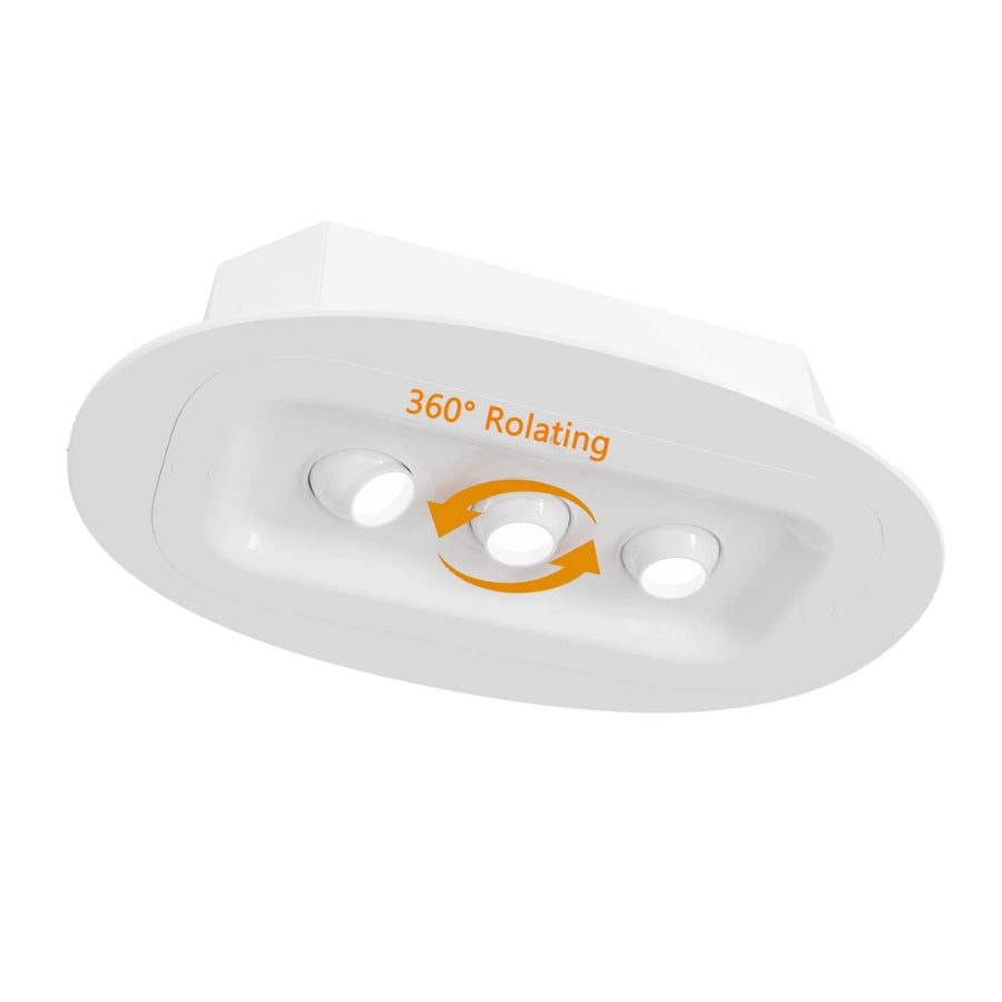 3W LED Emergency Ceiling Light, 350+ Lumens, 100-347V, 5000K, UL 924 Listed, 90-Minute Emergency Runtime, Self-Diagnostic, Recessed/Bracket Mount, White Housing