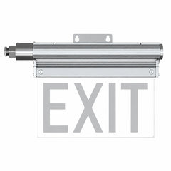 5W Explosion Proof LED Exit Sign, C1D2 Hazardous Location, 3-Hour (180-Minute) Emergency Backup, 120-277V AC, 180° Beam, Red/Green LED, UL 844, UL 924 & UL Listed, IP66, Wall Mount