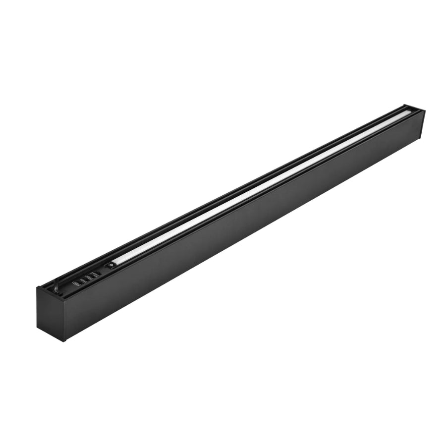 20W/30W/40W/50W/60W 4FT LED Architectural Linear Light, Up to 7,800 Lumens, 130 LM/W, 3000K/3500K/4000K/5000K/6500K Selectable, 120-277V AC, 0-10V Dimmable, 120° Beam, Seamless Linkable, Pendant/Surface Mount, Black