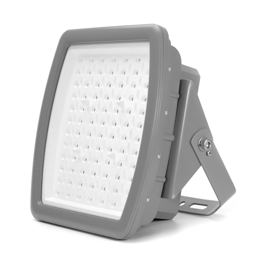 100W Explosion Proof LED Flood Light, 5000K, 13,000 Lumens, 130 lm/W, Class I Division 2 Groups A/B/C/D, 120-277V AC, 120° Beam, 250W MH Equivalent, UL/cUL & DLC Certified, IP68, 5-Year Warranty