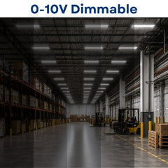 2FT LED Linear High Bay Light, 165W, 23,100 Lumens, 140 LPW, 5000K Daylight, 600W Metal Halide Equivalent, 0-10V Dimmable, 100-277V, Aircraft Hanging Cable, 50,000-Hour Lifespan, Commercial Warehouse & Industrial Lighting