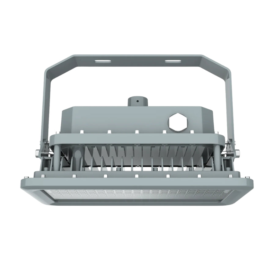 150W Explosion Proof LED Hazardous Location Light, 5000K, 21,000 Lumens, 140 lm/W, Class I Division 2 Groups A/B/C/D, 100-277V AC, 0-10V Dimmable, 120° Beam, 450W MH Equivalent, UL 844, UL 1598 & UL 924 Certified, IP66/IP67, 5-Year Warranty