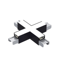 LED Linear Light X-Shape Connector, Black, for Seamless 4-Way Connection of Architectural Linear Light Fixtures, Easy Installation