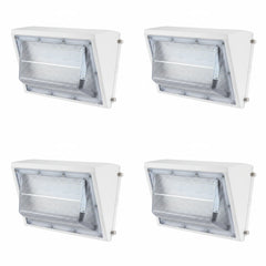 White LED Wall Pack Light, 3-Wattage Selectable (60W/80W/100W), Up to 15,600 Lumens, Up to 400W Metal Halide Equivalent, 3000K/4000K/5000K CCT Selectable, Built-In Dusk-to-Dawn Photocell, 120-277V, DLC Premium, 5-Year Warranty