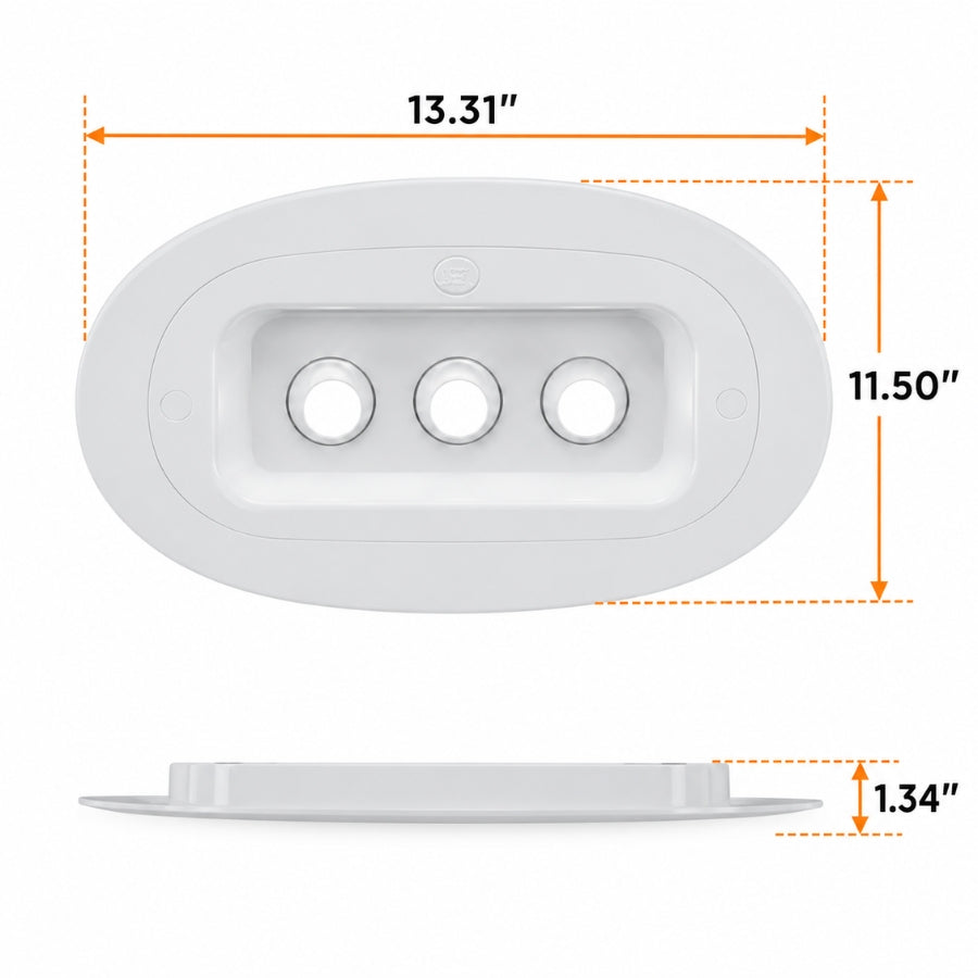 3W LED Emergency Ceiling Light, 350+ Lumens, 100-347V, 5000K, UL 924 Listed, 90-Minute Emergency Runtime, Self-Diagnostic, Recessed/Bracket Mount, White Housing