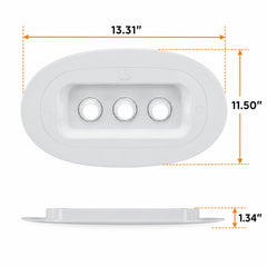 3W LED Emergency Ceiling Light, 350+ Lumens, 100-347V, 5000K, UL 924 Listed, 90-Minute Emergency Runtime, Self-Diagnostic, Recessed/Bracket Mount, White Housing