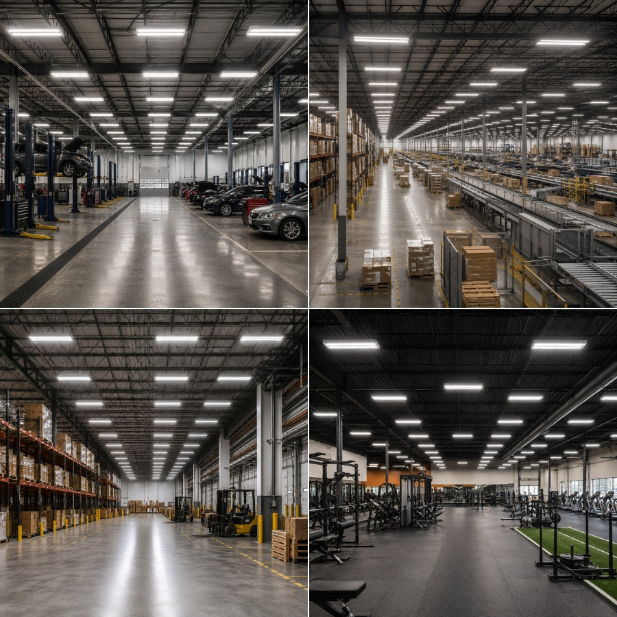 4FT LED Linear High Bay Light, 300W, 42,000 Lumens, 5000K Daylight, Philips LED Chips, UL Driver, 0-10V Dimmable, 90-277V, 50,000-Hour Lifespan, Commercial Warehouse & Industrial Lighting