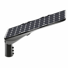 70W Solar LED Street Light, 7200 Lumens, 5700K, 180 LM/W, Integrated 18V Monocrystalline Solar Panel, LiFePO4 Battery, Motion Sensor, Dusk-to-Dawn Light Control, 150°×70° Beam, IP66, Die-Cast Aluminum, 4-7M Mounting Height