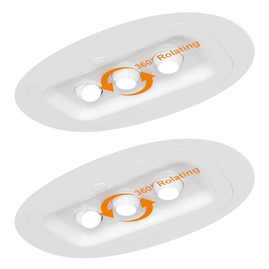 3W LED Emergency Ceiling Light, 350+ Lumens, 100-347V, 5000K, UL 924 Listed, 90-Minute Emergency Runtime, Self-Diagnostic, Recessed/Bracket Mount, White Housing