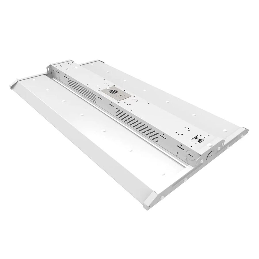2FT LED Linear High Bay Light, 165W, 23,100 Lumens, 140 LPW, 5000K Daylight, 600W Metal Halide Equivalent, 0-10V Dimmable, 100-277V, Aircraft Hanging Cable, 50,000-Hour Lifespan, Commercial Warehouse & Industrial Lighting