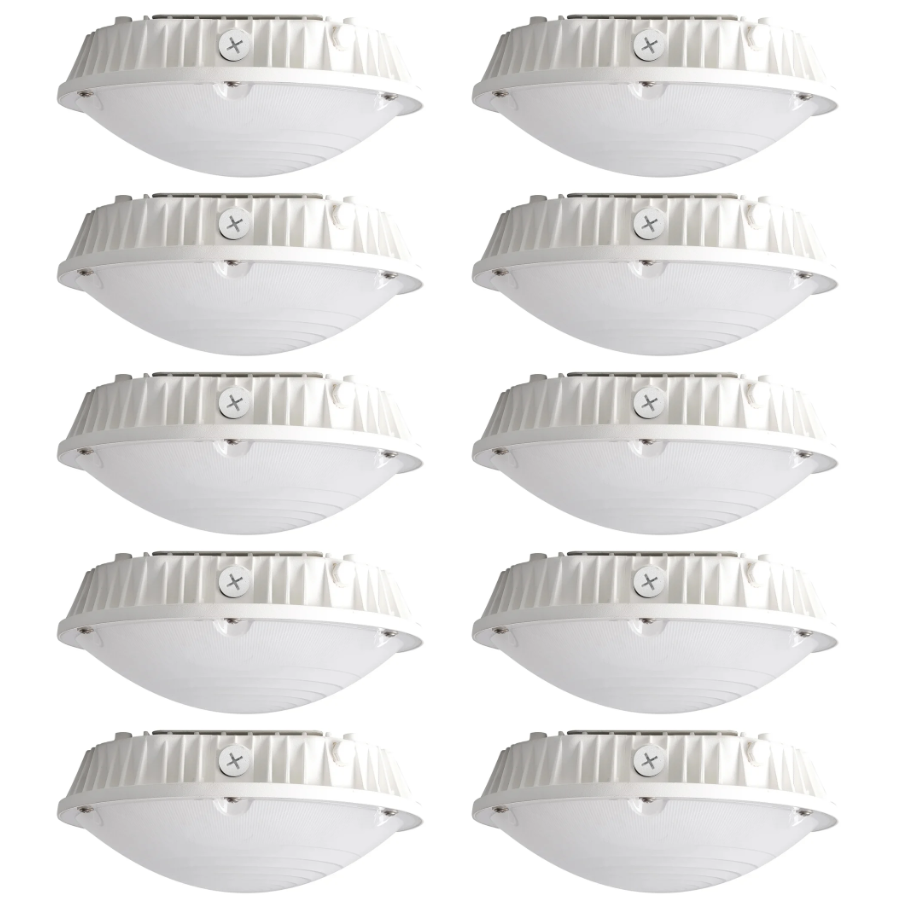 V3 Oval LED Parking Garage Light, 30W/40W/60W Selectable, Up to 9,000 Lumens, 3CCT 3000K/4000K/5000K, Motion Sensor Ready, DLC Premium, 120-277V AC, Commercial LED Garage Ceiling Light, 5-Year Warranty