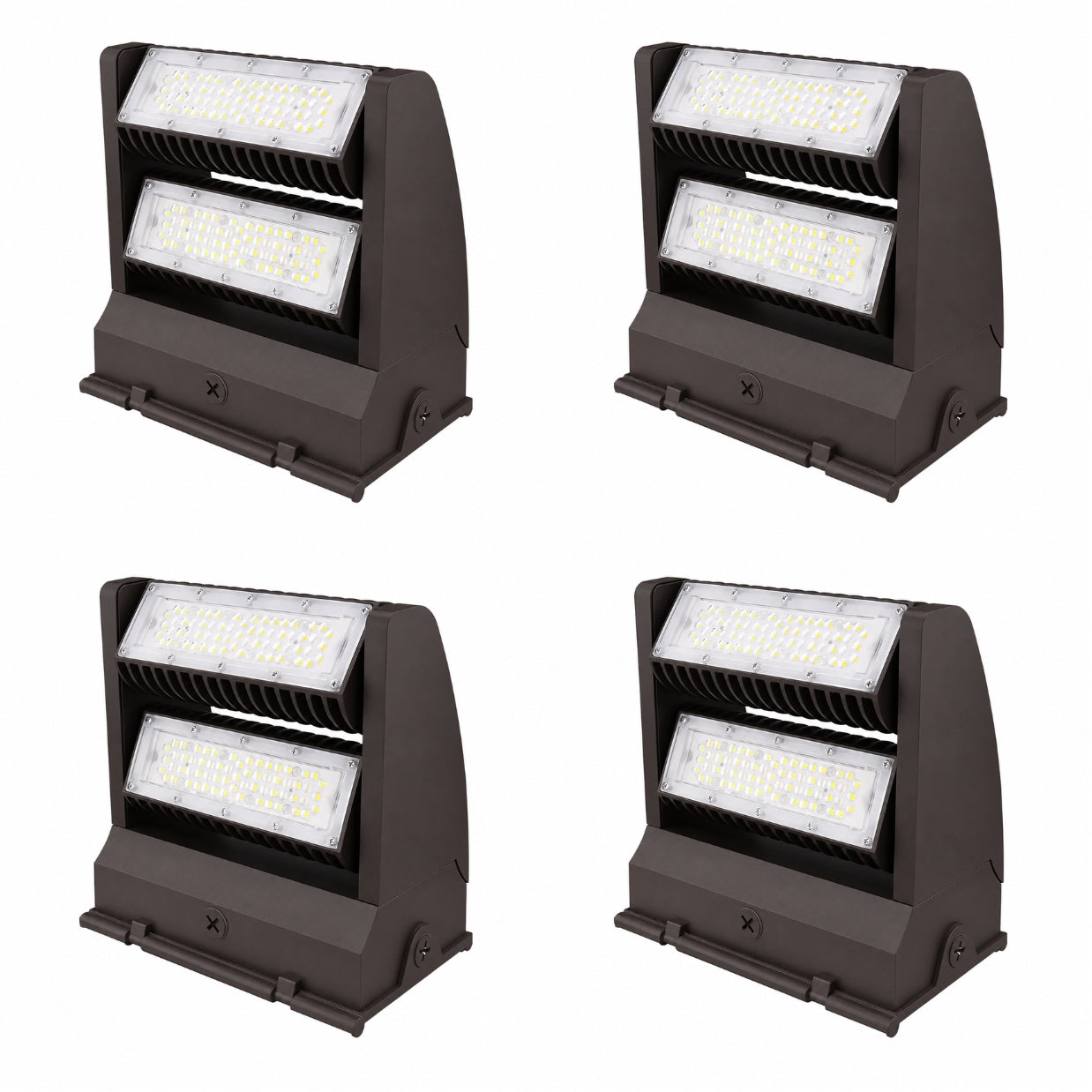 80W Rotatable LED Wall Pack Light, 10,800 Lumens, 250W Metal Halide Equivalent, 350° Adjustable Optics, 120-277V, DLC Premium, 5-Year Warranty