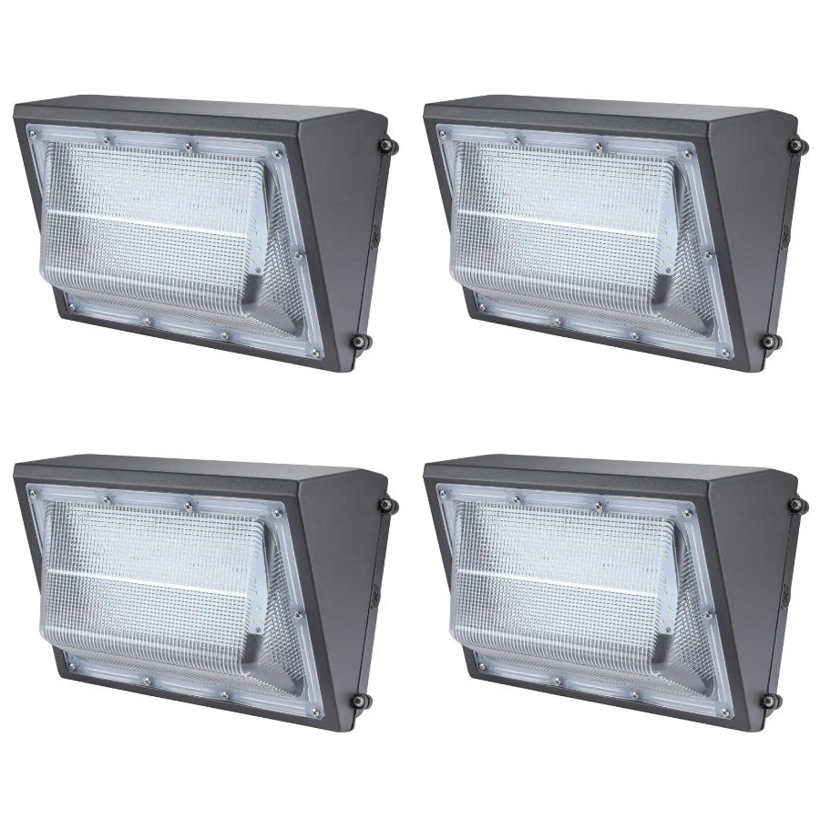 100W Semi-Cutoff LED Wall Pack Light, 13,000 Lumens, 400W Metal Halide Equivalent, 3000K/4000K/5000K CCT Selectable, Built-In Dusk-to-Dawn Photocell, 120-277V, 5-Year Warranty