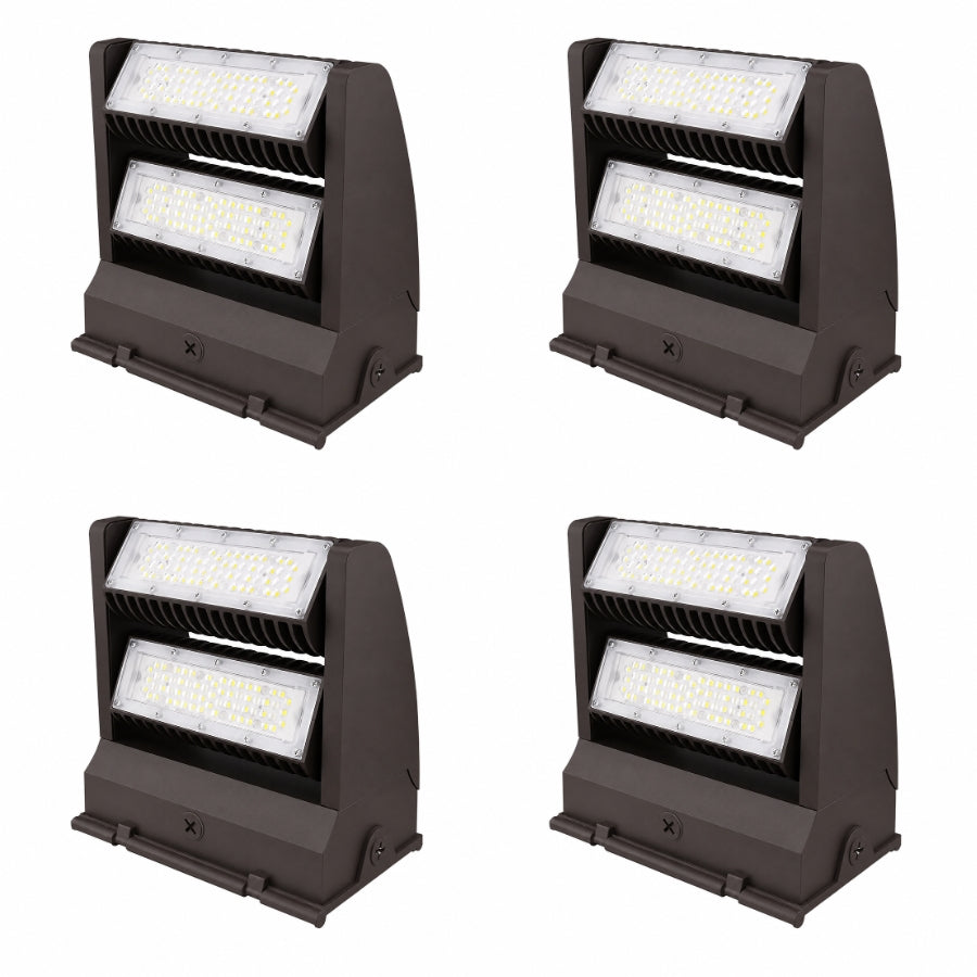 120W Rotatable LED Wall Pack Light, 16,200 Lumens, 400W Metal Halide Equivalent, 350° Adjustable Optics, 120-277V, DLC Premium, 5-Year Warranty