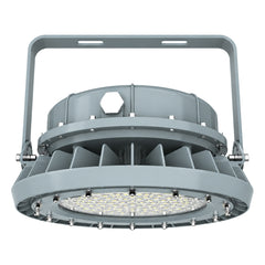 150W LED Explosion Proof Round Light, Class I Division 2, 19,500 Lumens, 5000K, 120-277V AC, 0-10V Dimmable, 120° Beam, Copper-Free Aluminum Housing, Tempered Glass Lens, IP66, Hazardous Location Lighting Fixture