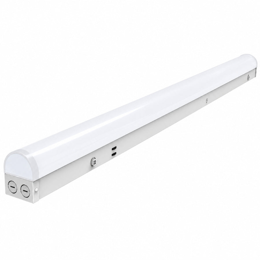64W/75W/90W 8FT LED Linear Strip Light, Up to 11,700 Lumens, 130 LM/W, 3500K/4000K/5000K Selectable, 120-277V AC, 130° Beam, 0-10V Dimmable, Linkable, Surface/Hanging Mount, ETL/cETL & DLC Premium, 5-Year Warranty